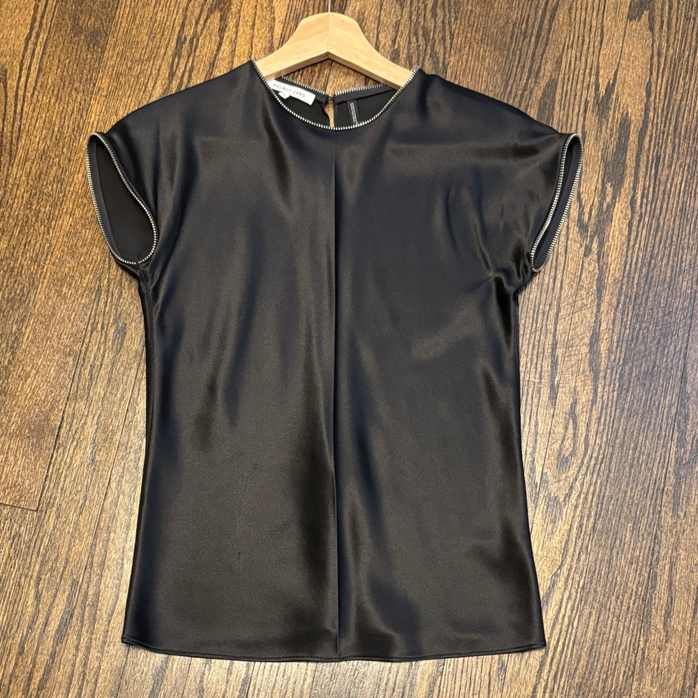 Helmut Lang 100% Silk Zipper detail top